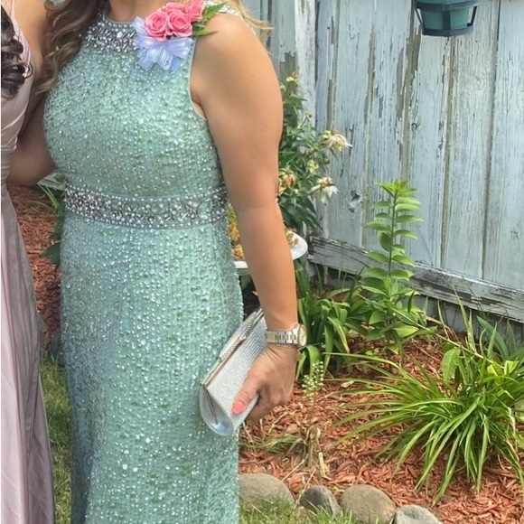 Mac Duggal long cocktail wedding guest dress - Picture 5 of 6